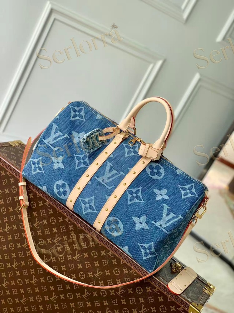 LOUIS VUITTON DENIM KEEPALL BANDOULIERE 50