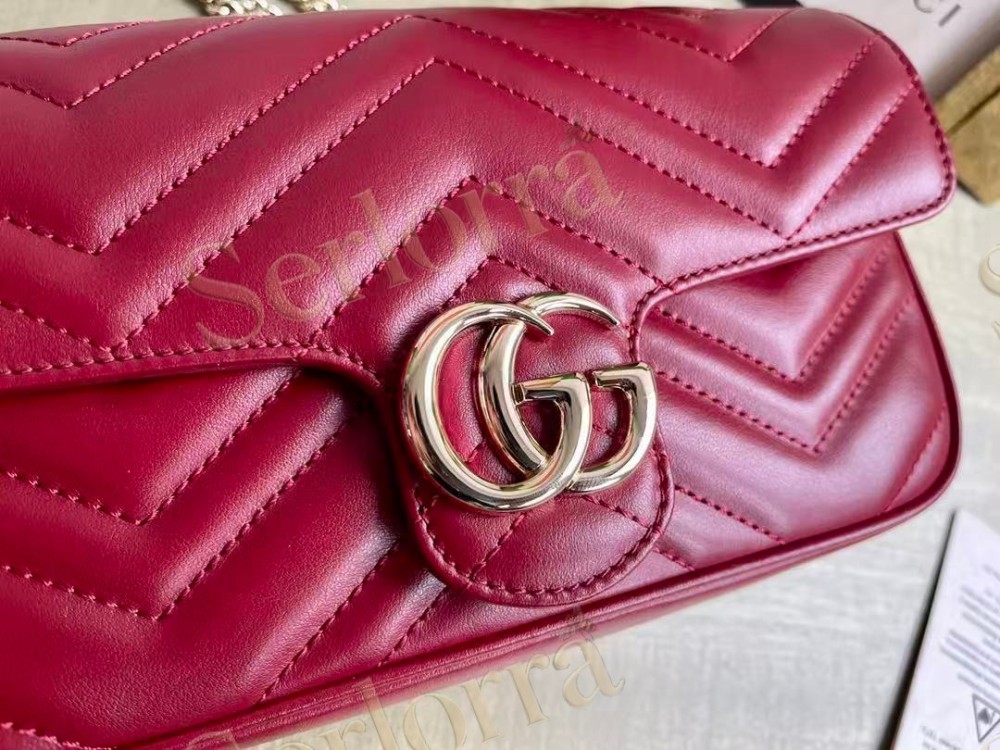 GUCCI GG MARMONT MATELASSÉ LEATHER SUPER MINI BAG