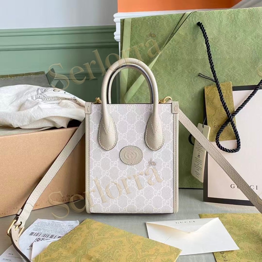 GUCCI MINI TOTE BAG WITH INTERLOCKING&G