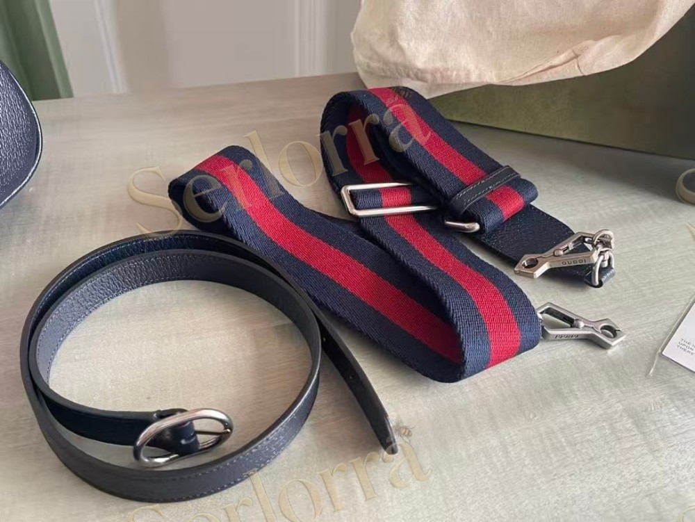 GUCCI JACKIE 1961 GG SMALL SHOULDER BAG BEIGE AND BLUE