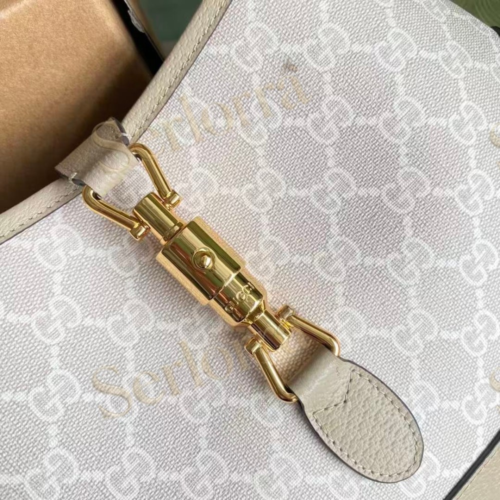 GUCCI JACKIE 1961 GG SMALL SHOULDER BAG BEIGE AND BLUE