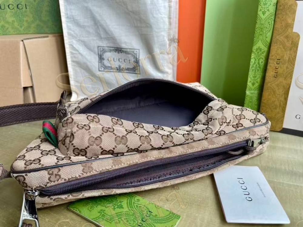 GUCCI GG CANVAS LARGE SLINGBAG