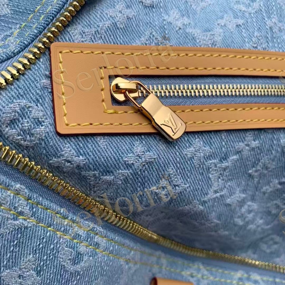 LOUIS VUITTON DENIM KEEPALL BANDOULIÈRE 45