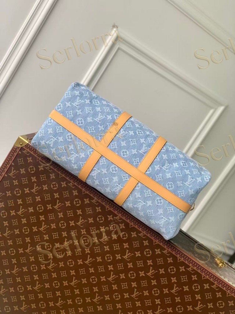 LOUIS VUITTON DENIM KEEPALL BANDOULIÈRE 45