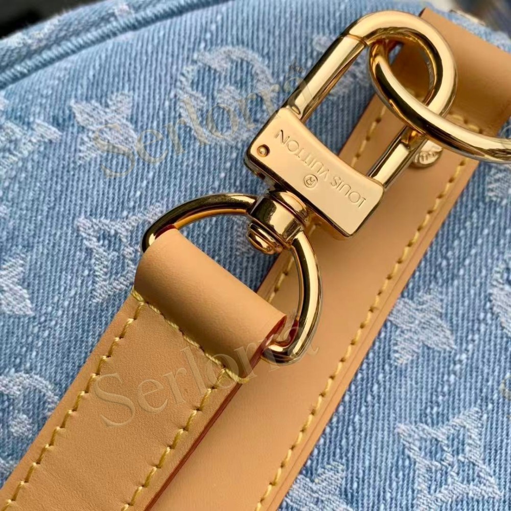 LOUIS VUITTON DENIM KEEPALL BANDOULIÈRE 45