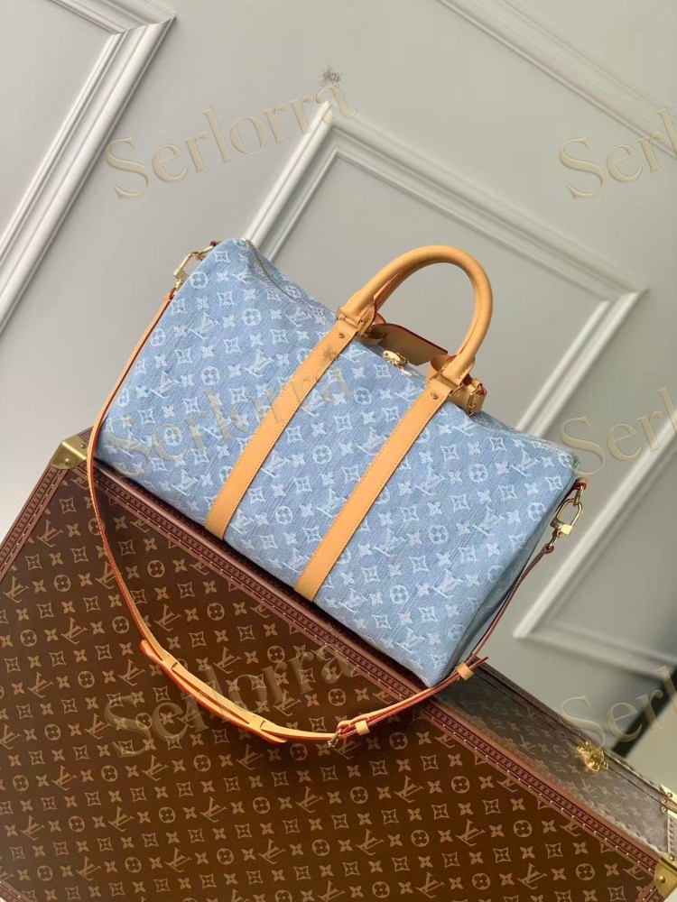 LOUIS VUITTON DENIM KEEPALL BANDOULIÈRE 45