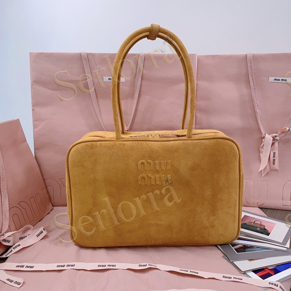 MIU MIU LEATHER DEERSKIN SUEDE BEAU BAG