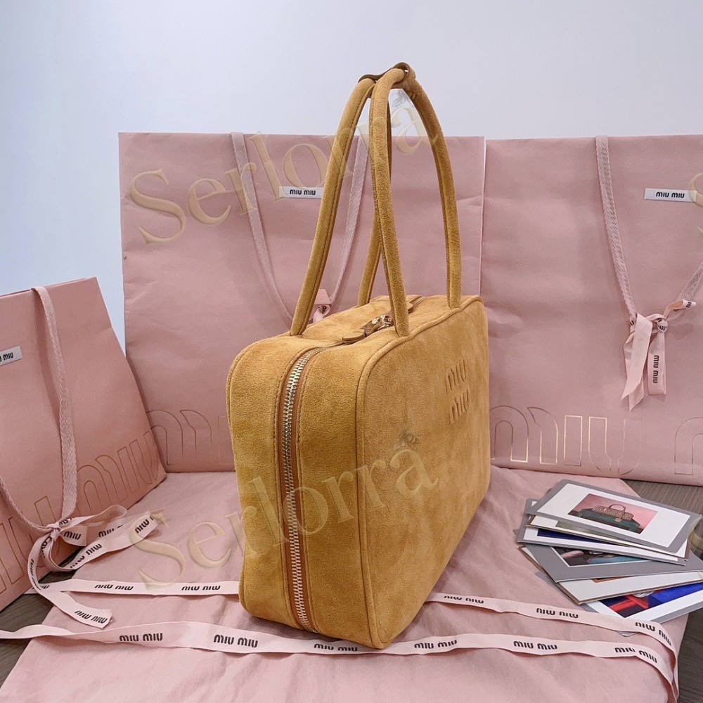 MIU MIU LEATHER DEERSKIN SUEDE BEAU BAG