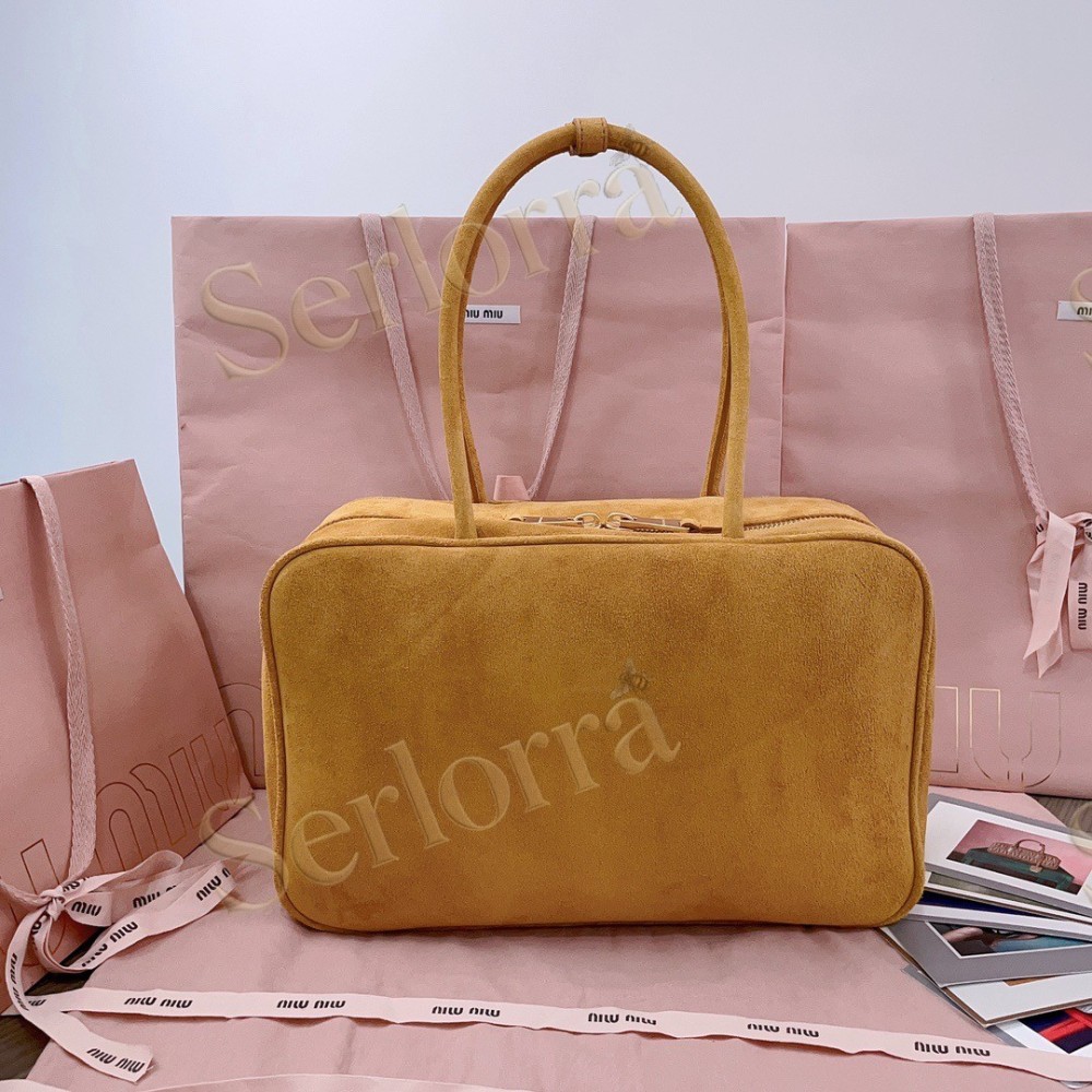 MIU MIU LEATHER DEERSKIN SUEDE BEAU BAG