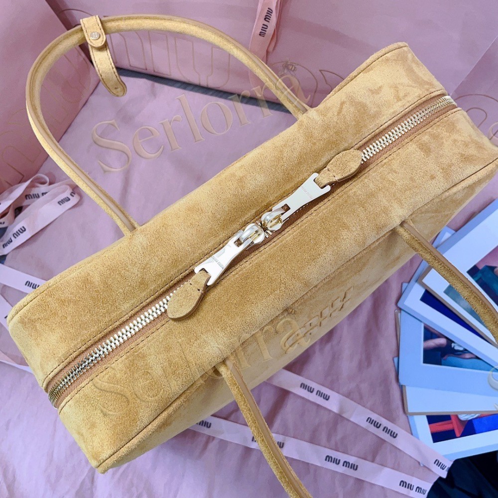 MIU MIU LEATHER DEERSKIN SUEDE BEAU BAG
