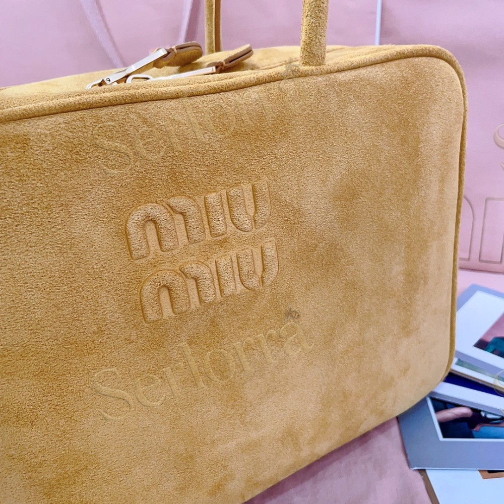MIU MIU LEATHER DEERSKIN SUEDE BEAU BAG