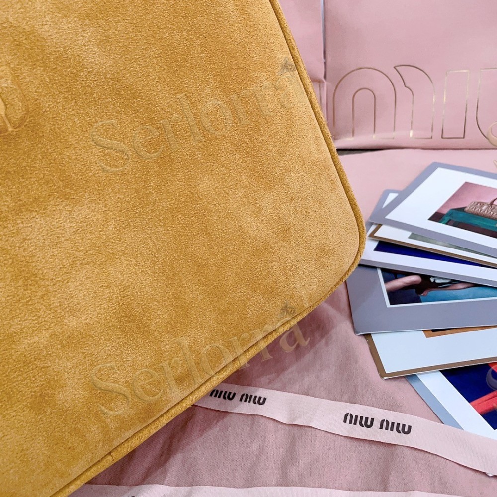 MIU MIU LEATHER DEERSKIN SUEDE BEAU BAG