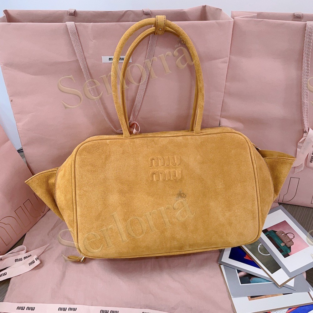 MIU MIU LEATHER DEERSKIN SUEDE BEAU BAG