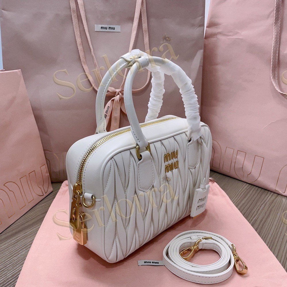MIU MIU ARCADIE MATELASSÉ NAPPA LEATHER HANDBAG