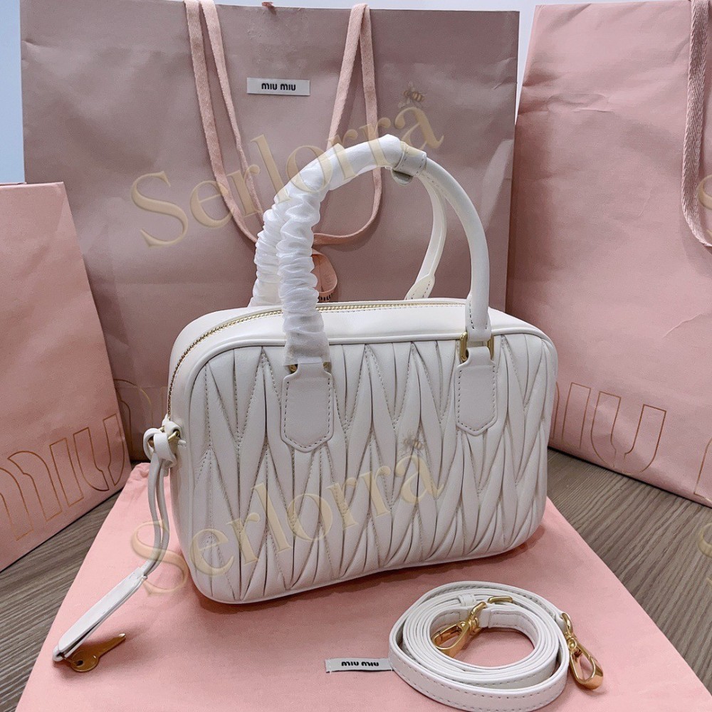 MIU MIU ARCADIE MATELASSÉ NAPPA LEATHER HANDBAG