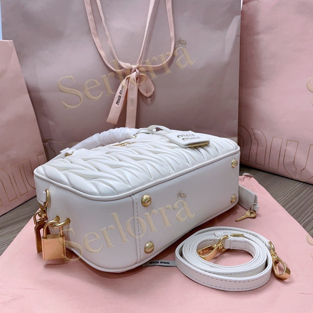 MIU MIU ARCADIE MATELASSÉ NAPPA LEATHER HANDBAG