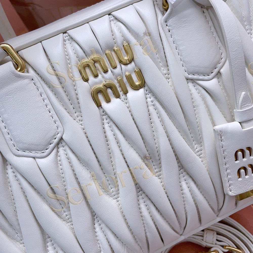 MIU MIU ARCADIE MATELASSÉ NAPPA LEATHER HANDBAG