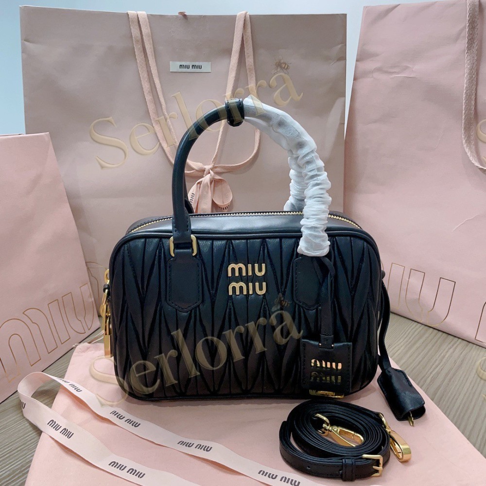 MIU MIU ARCADIE MATELASSÉ NAPPA LEATHER HANDBAG