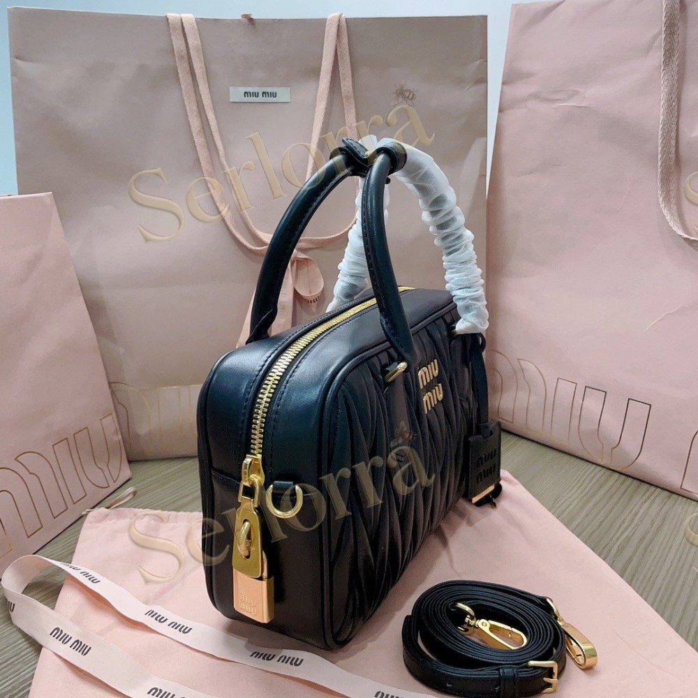 MIU MIU ARCADIE MATELASSÉ NAPPA LEATHER HANDBAG