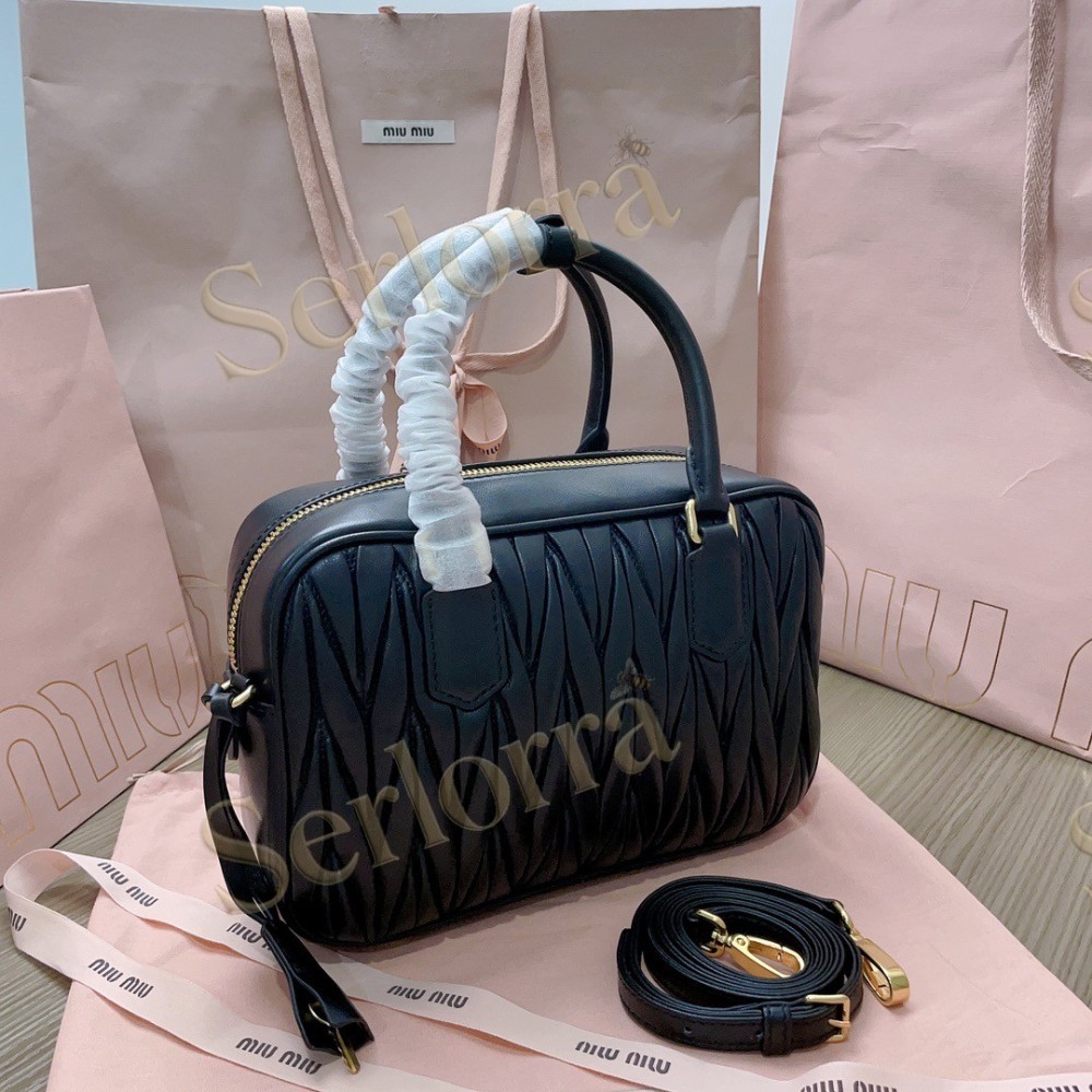 MIU MIU ARCADIE MATELASSÉ NAPPA LEATHER HANDBAG