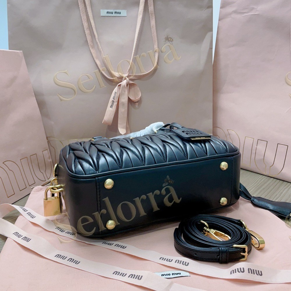 MIU MIU ARCADIE MATELASSÉ NAPPA LEATHER HANDBAG