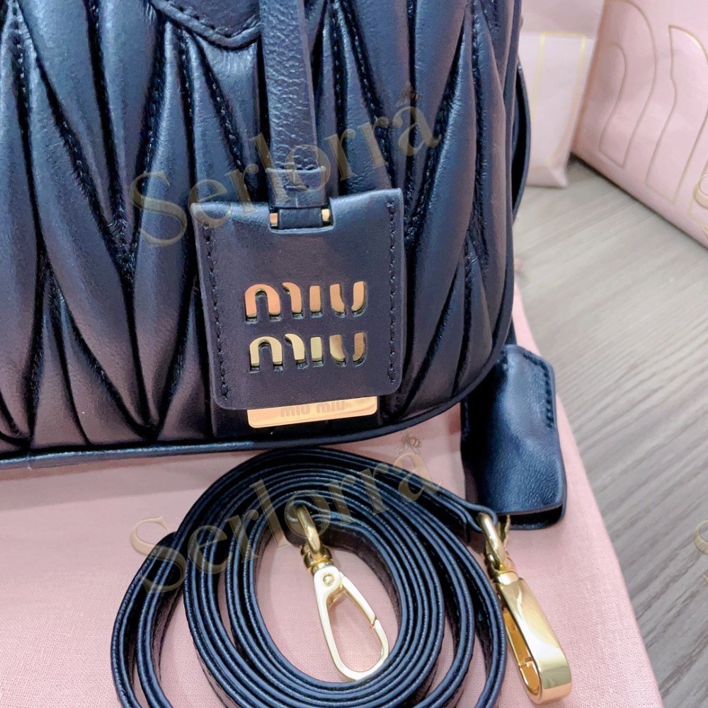 MIU MIU ARCADIE MATELASSÉ NAPPA LEATHER HANDBAG