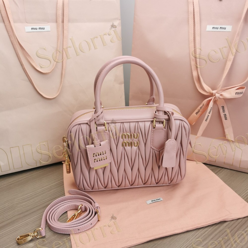 MIU MIU ARCADIE MATELASSÉ NAPPA LEATHER HANDBAG