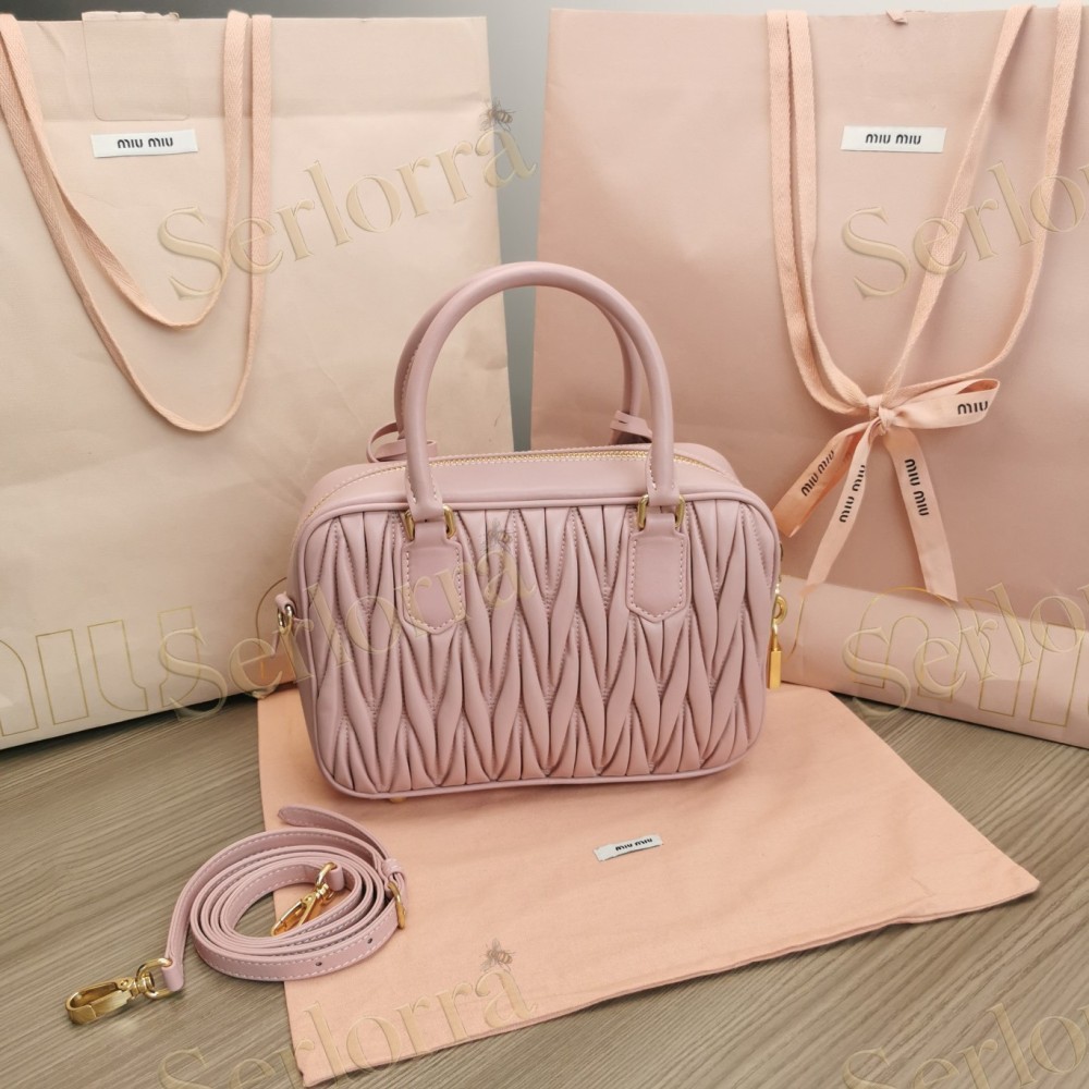 MIU MIU ARCADIE MATELASSÉ NAPPA LEATHER HANDBAG