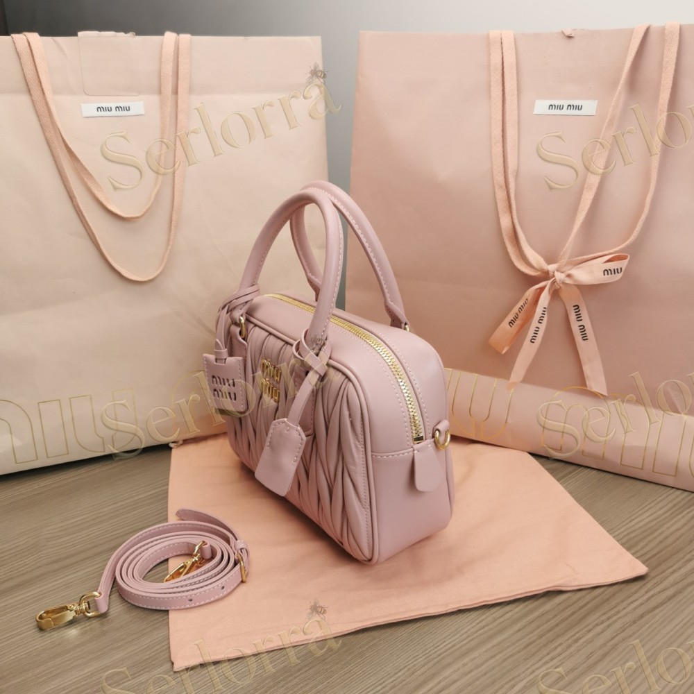 MIU MIU ARCADIE MATELASSÉ NAPPA LEATHER HANDBAG
