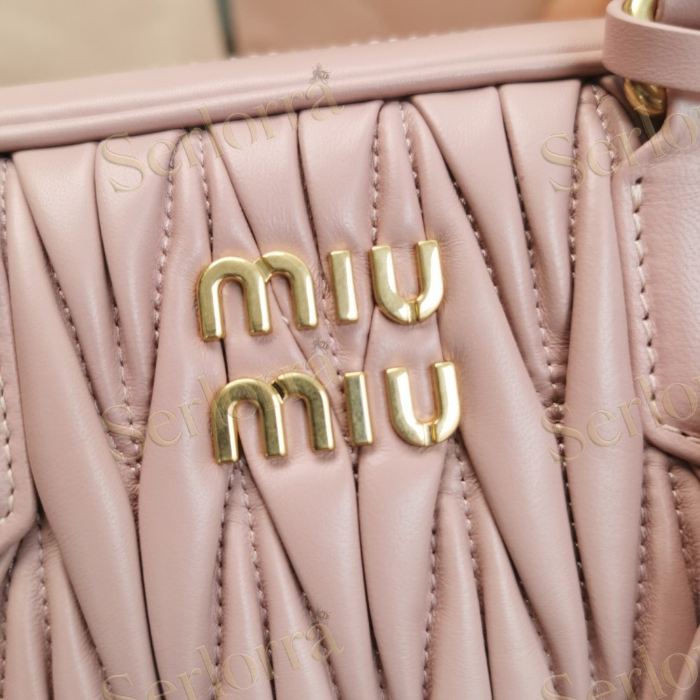 MIU MIU ARCADIE MATELASSÉ NAPPA LEATHER HANDBAG