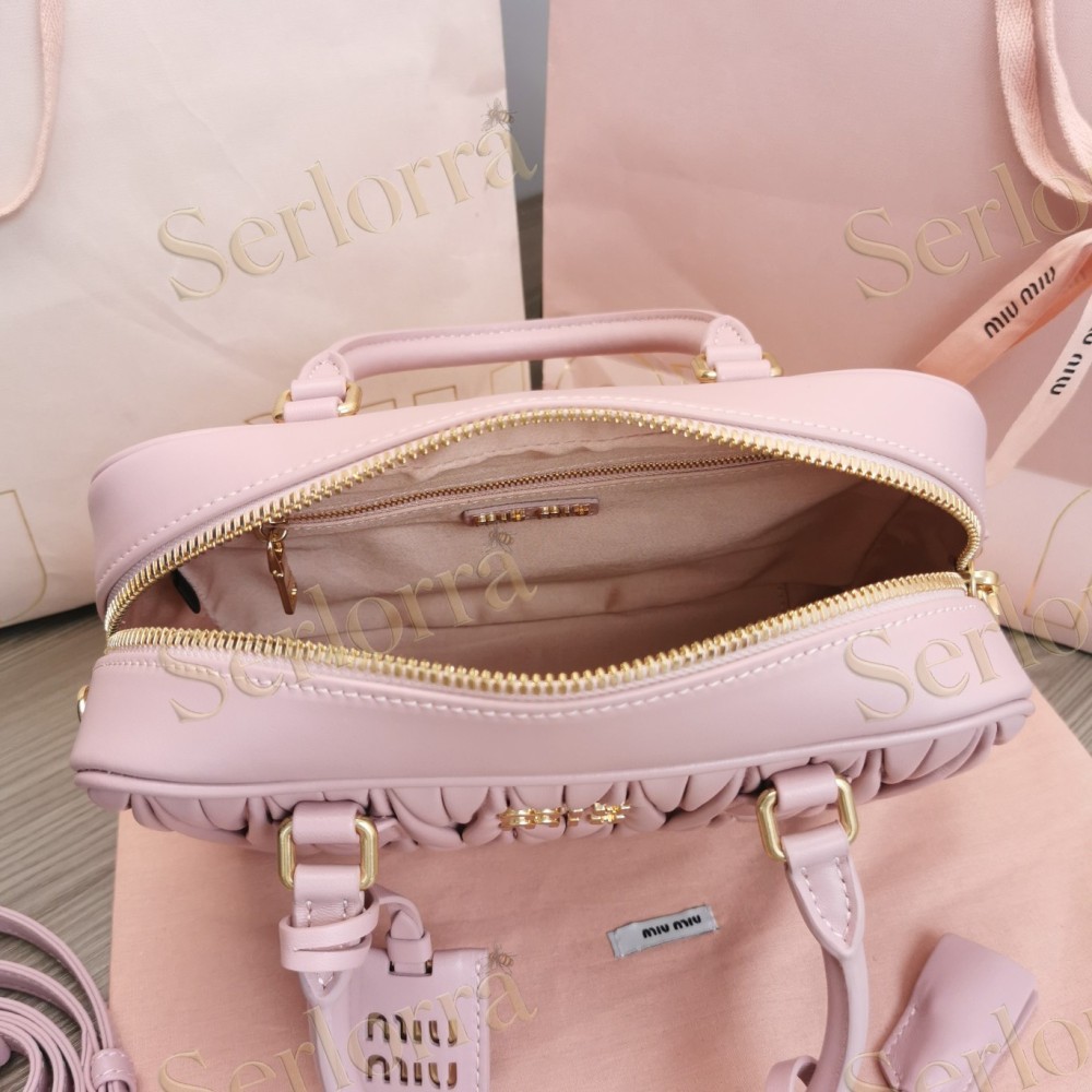 MIU MIU ARCADIE MATELASSÉ NAPPA LEATHER HANDBAG