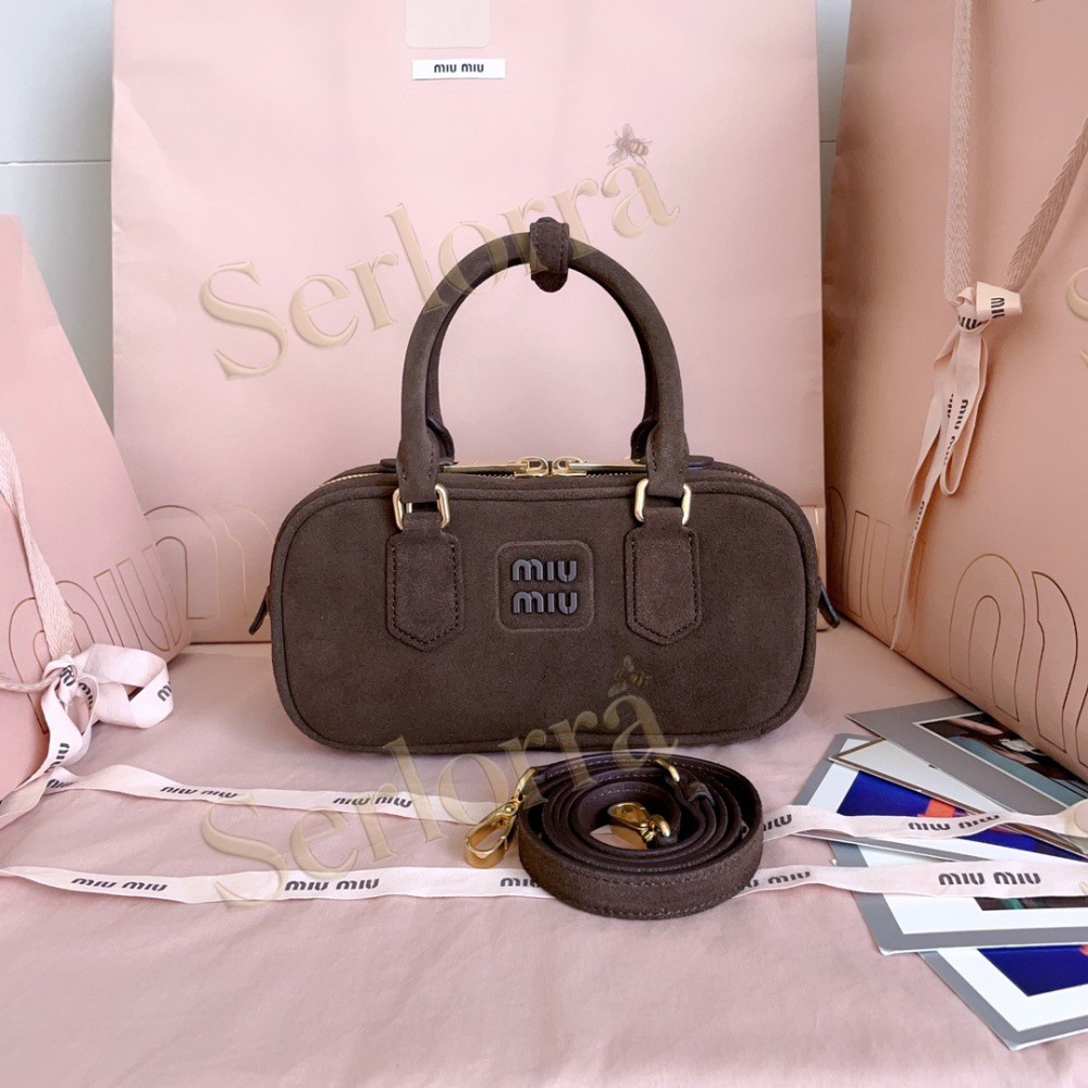 MIU MIU ARCADIE DEERSKIN SUEDE BAG