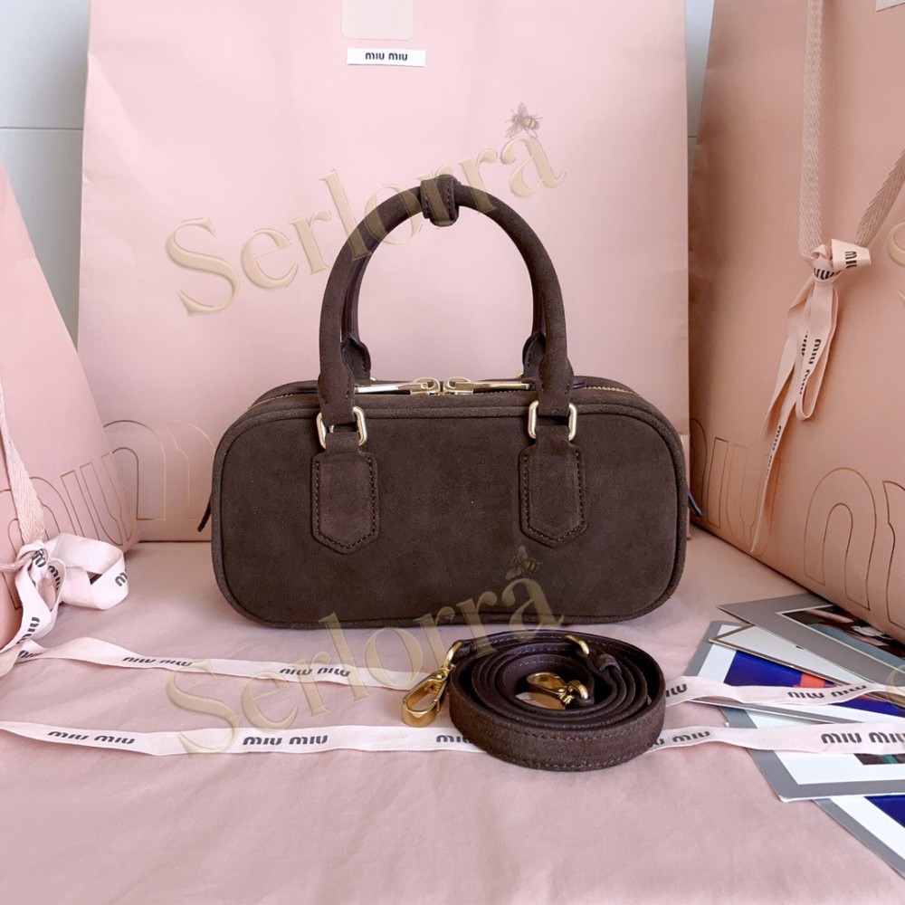 MIU MIU ARCADIE DEERSKIN SUEDE BAG
