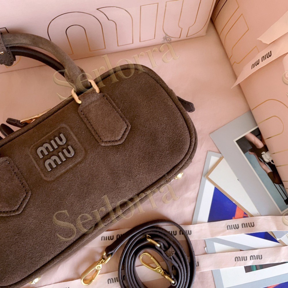 MIU MIU ARCADIE DEERSKIN SUEDE BAG