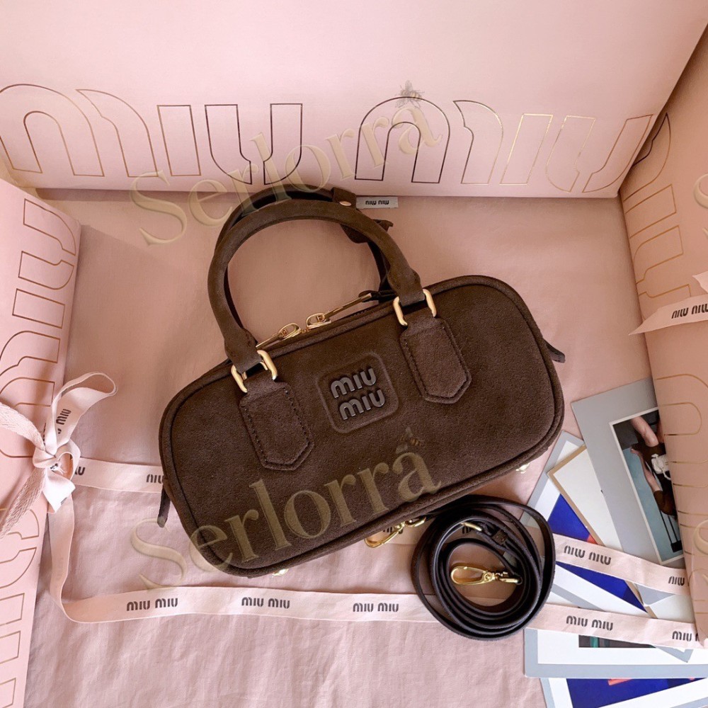 MIU MIU ARCADIE DEERSKIN SUEDE BAG