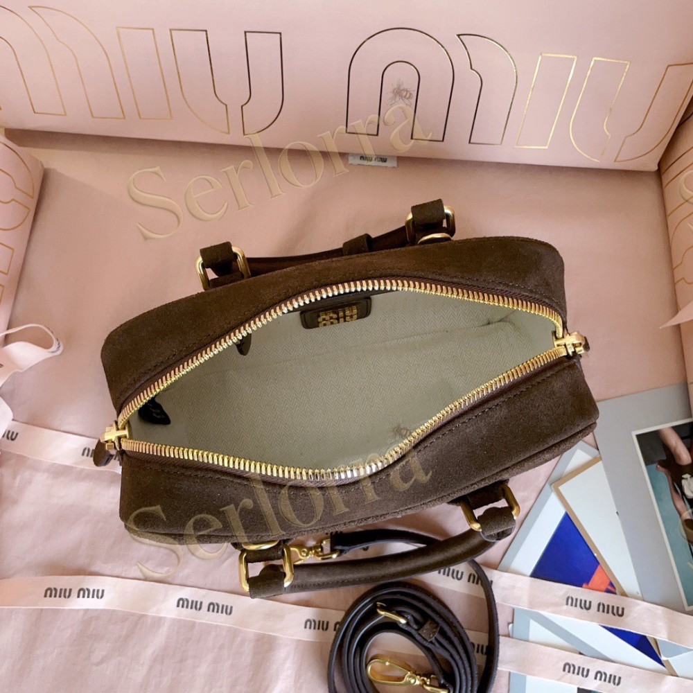 MIU MIU ARCADIE DEERSKIN SUEDE BAG