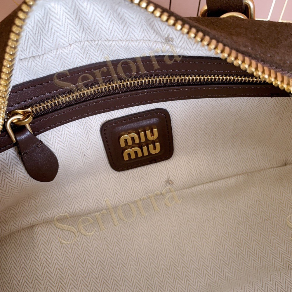 MIU MIU ARCADIE DEERSKIN SUEDE BAG
