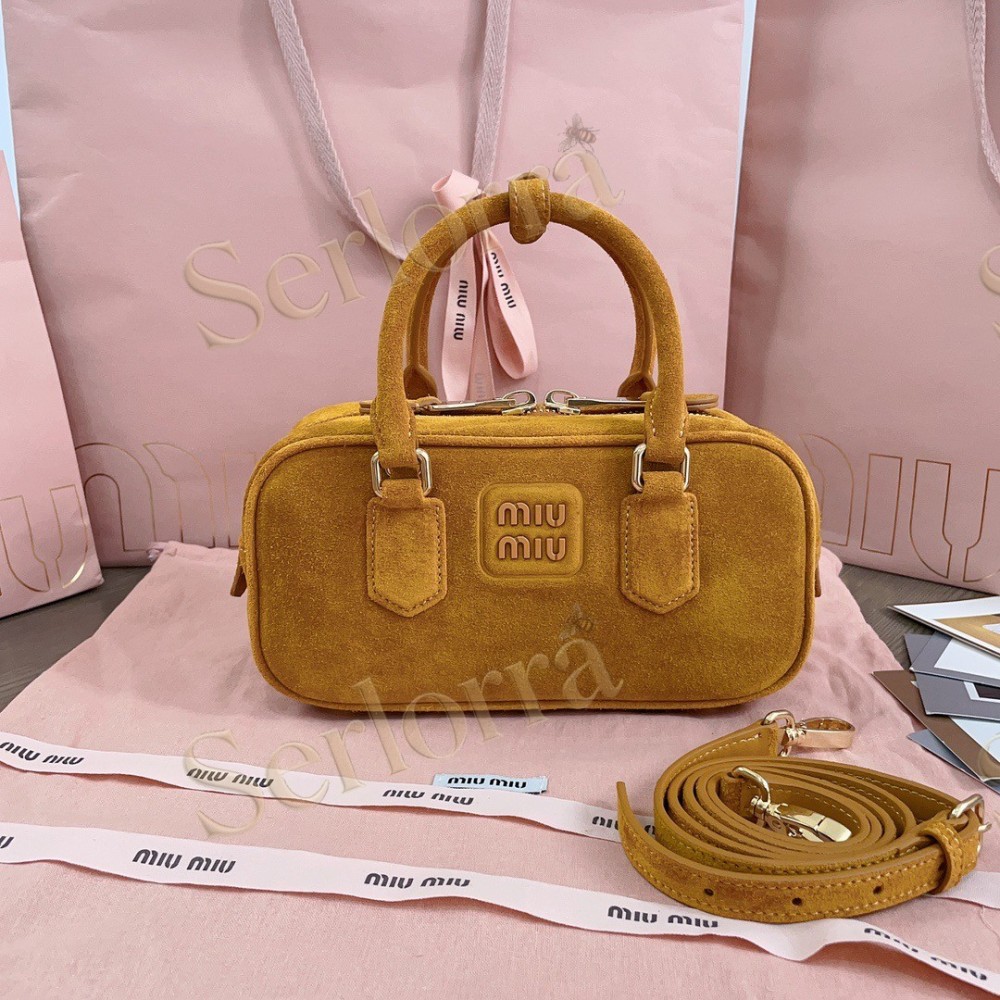 MIU MIU ARCADIE DEERSKIN SUEDE BAG