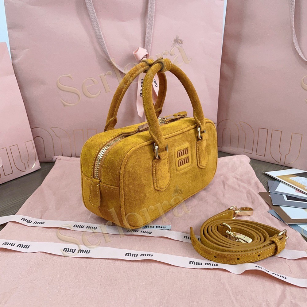 MIU MIU ARCADIE DEERSKIN SUEDE BAG