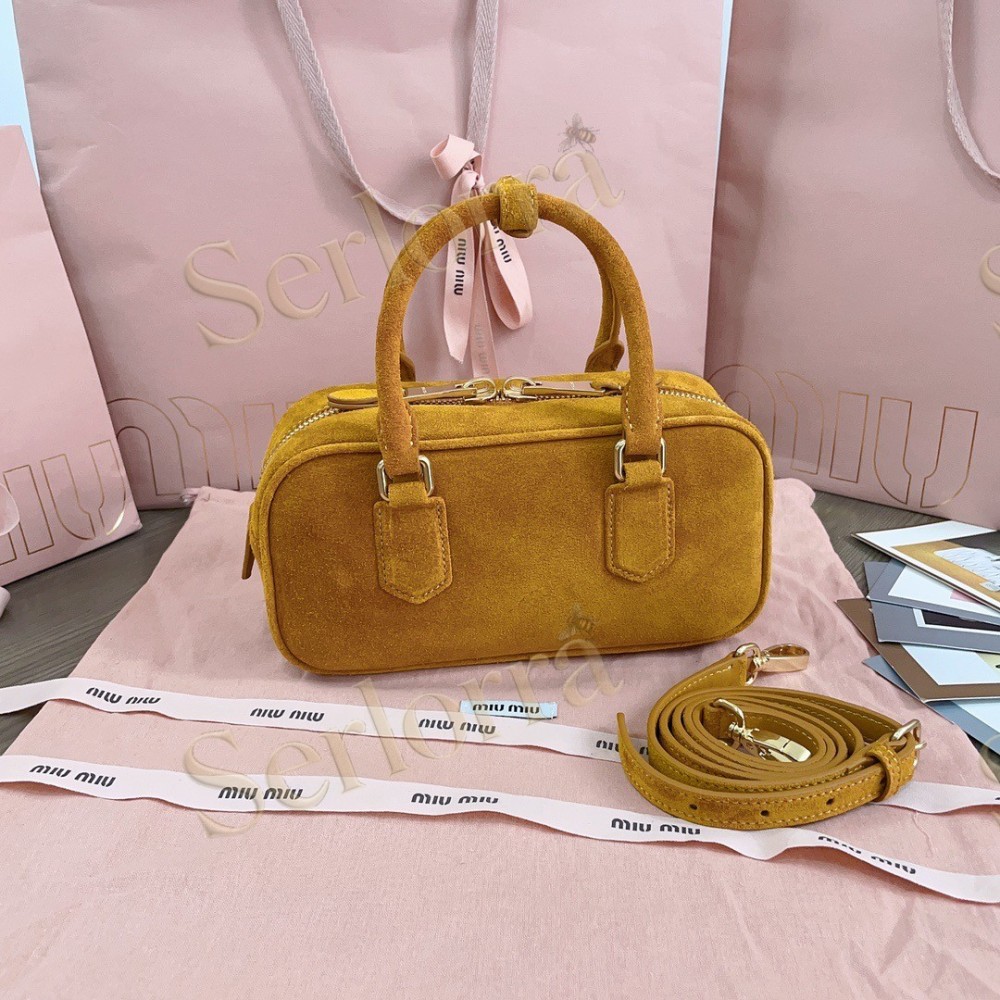 MIU MIU ARCADIE DEERSKIN SUEDE BAG