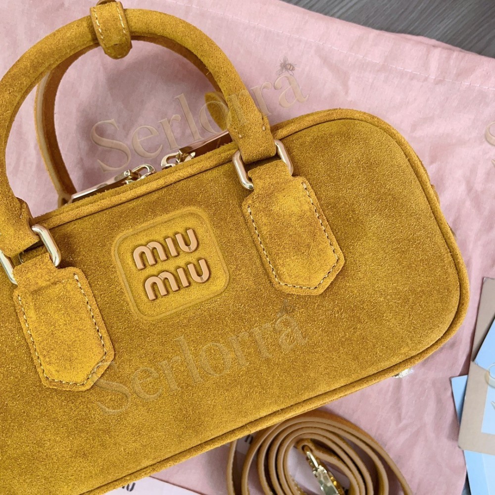 MIU MIU ARCADIE DEERSKIN SUEDE BAG