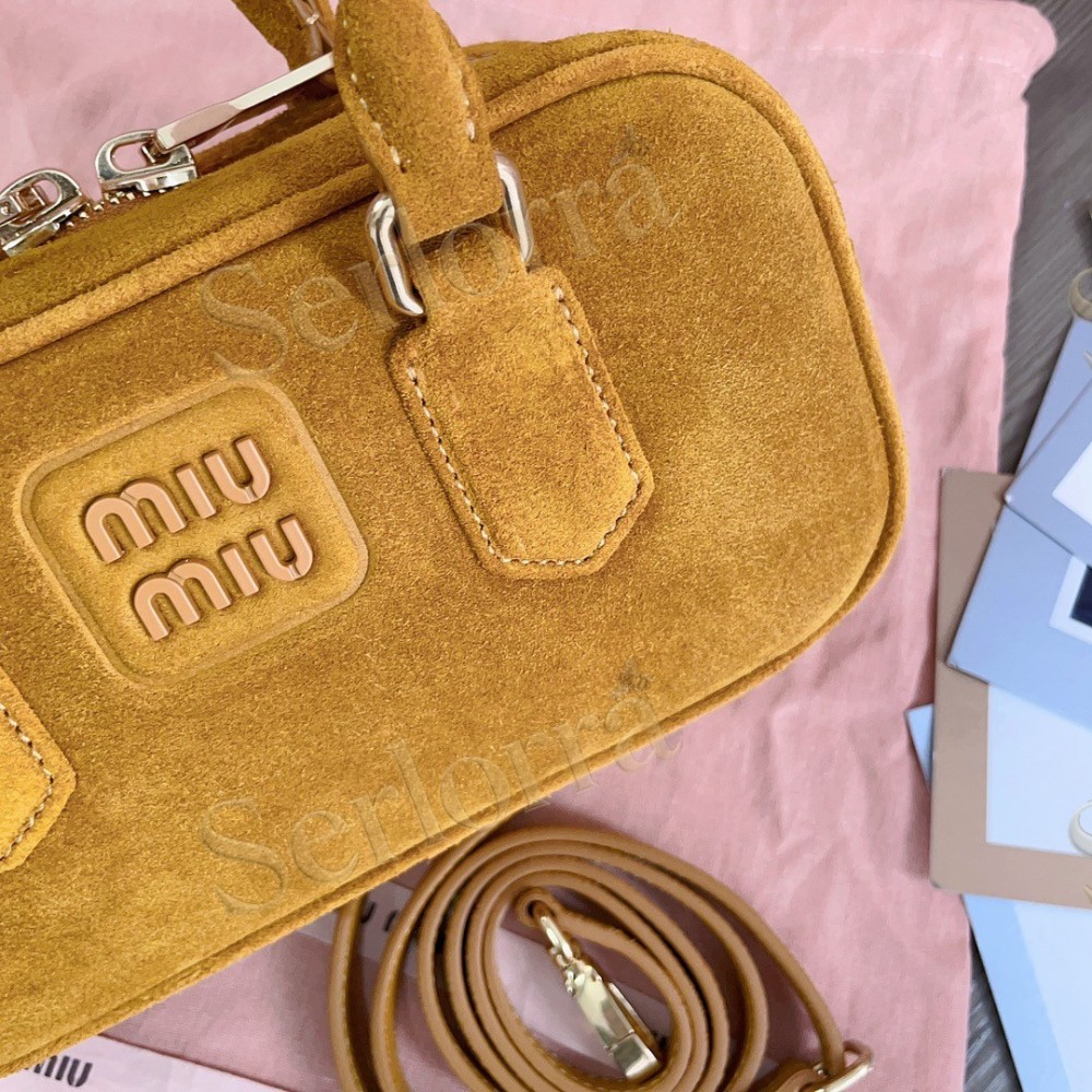 MIU MIU ARCADIE DEERSKIN SUEDE BAG