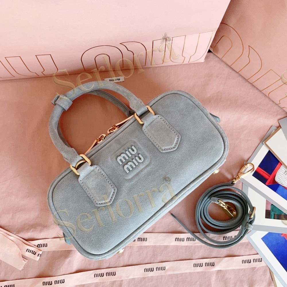 MIU MIU ARCADIE DEERSKIN SUEDE BAG