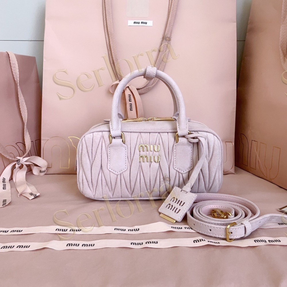 MIU MIU ARCADIE DEERSKIN SUEDE BAG