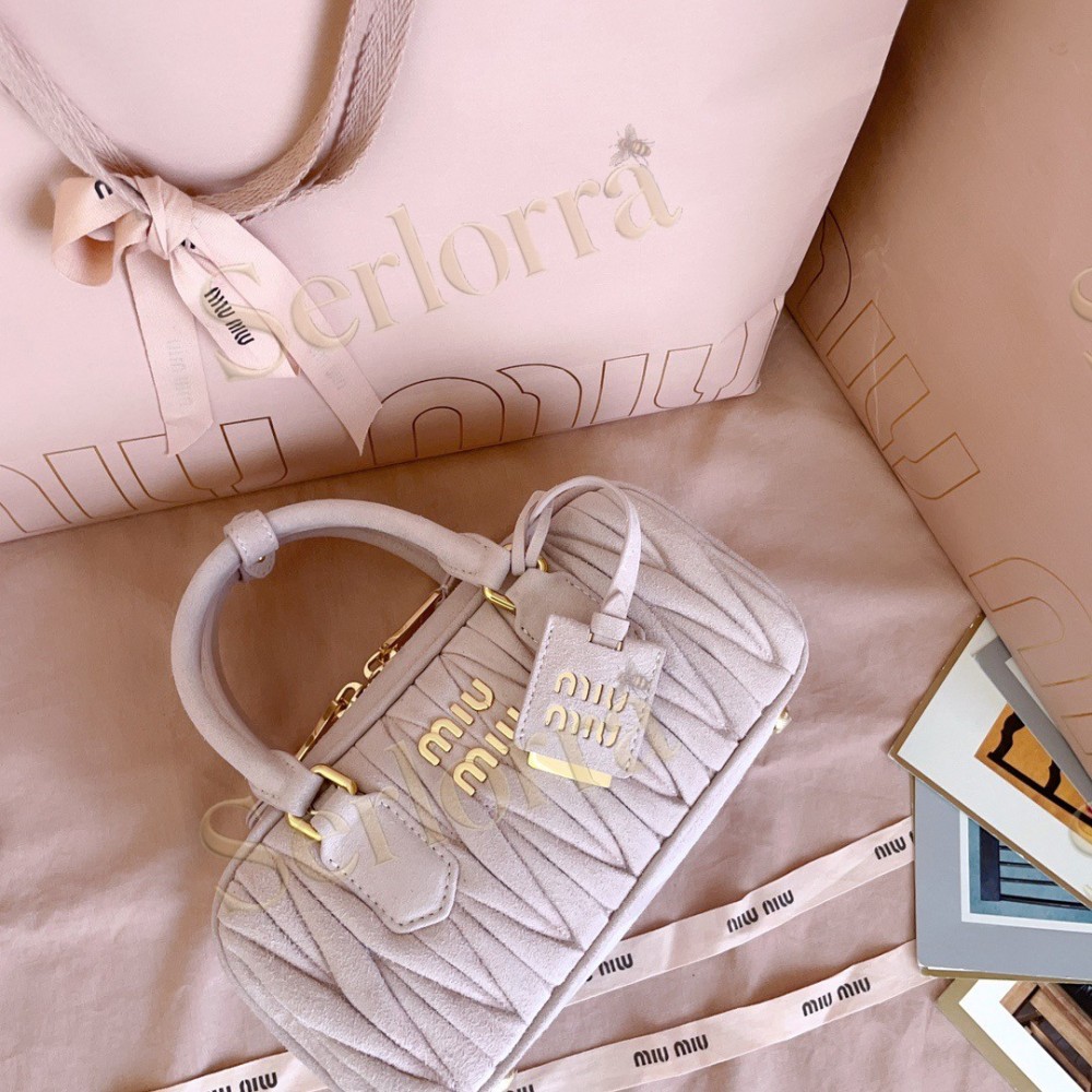 MIU MIU ARCADIE DEERSKIN SUEDE BAG