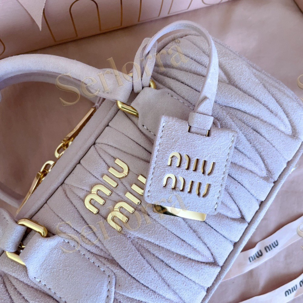 MIU MIU ARCADIE DEERSKIN SUEDE BAG