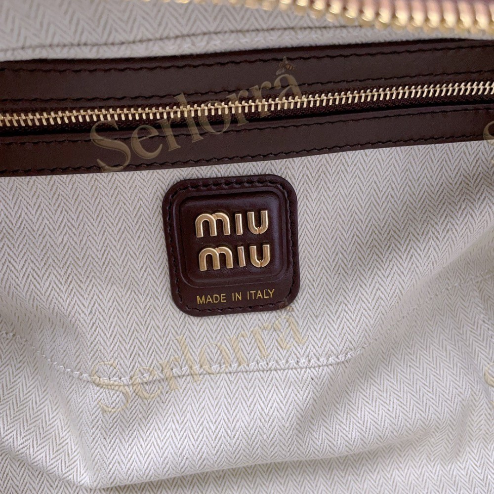 MIU MIU BEAU LEATHER BRIAR WOOD PATCHWORK PATCHWORK BAG