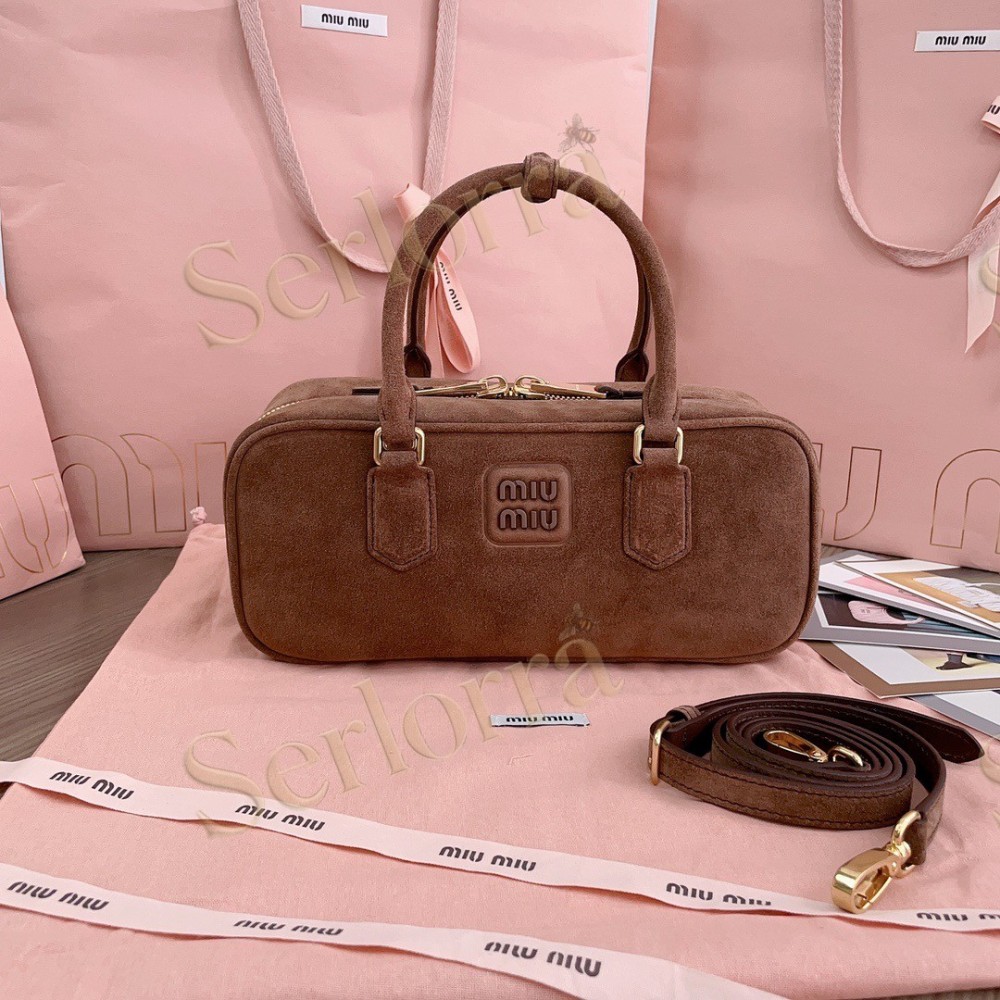 MIU MIU ARCADIE SUEDE TOP-HANDLE BAG