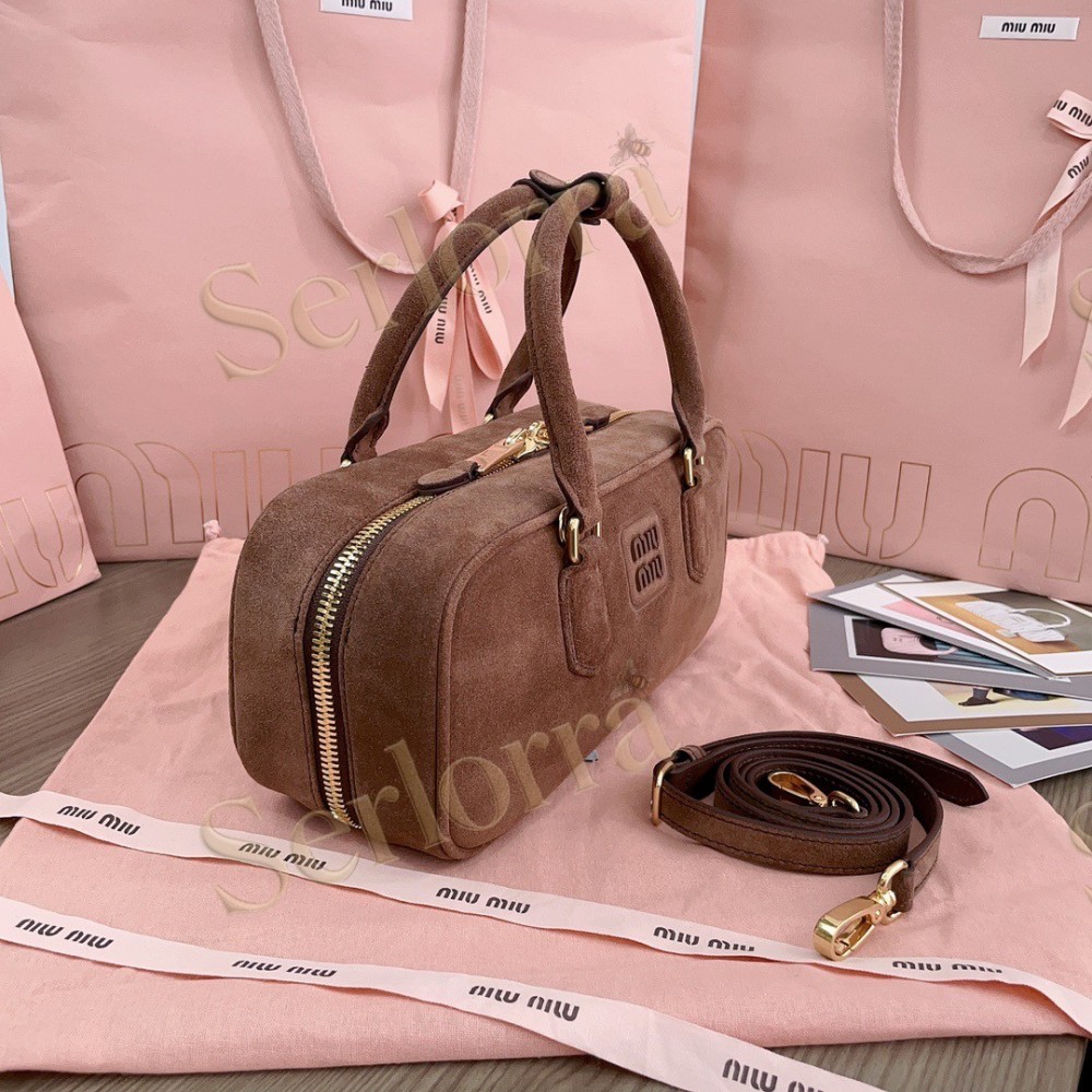 MIU MIU ARCADIE SUEDE TOP-HANDLE BAG