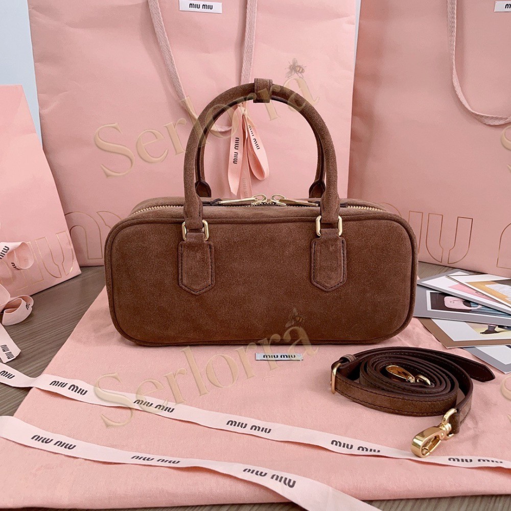 MIU MIU ARCADIE SUEDE TOP-HANDLE BAG